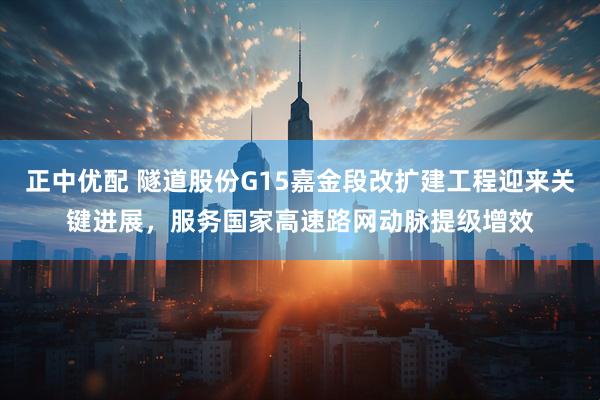 正中优配 隧道股份G15嘉金段改扩建工程迎来关键进展，服务国家高速路网动脉提级增效